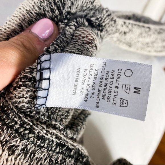 Sound & Matter Striped Dark Gray and White Sweater - Picture 5 of 5